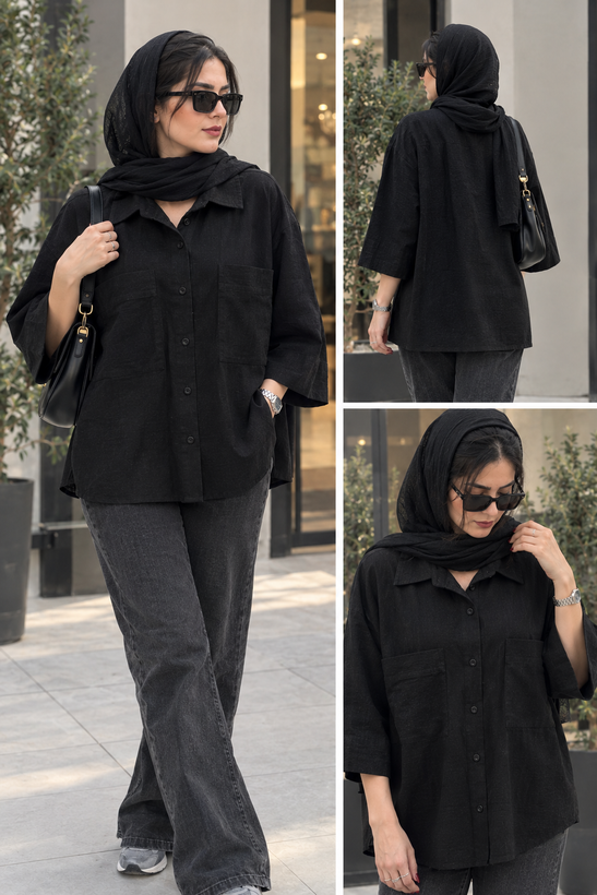 شومیز سوپر لینن مدل باکسی