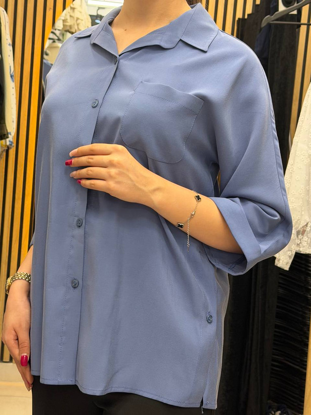 شومیز سیلک بغل چاکدار